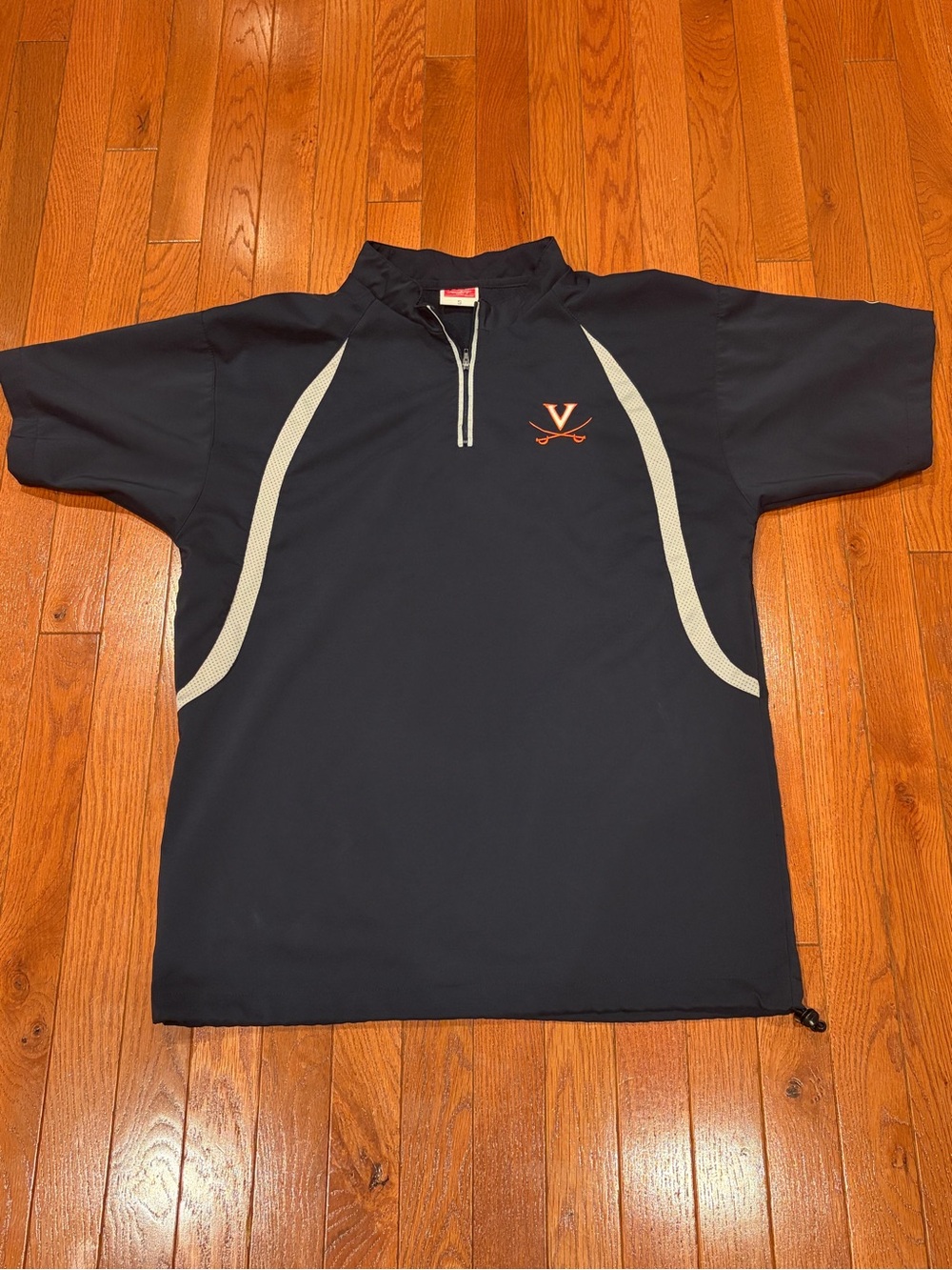 Rawlings Navy and White Half-Zip Pullover with Orange Virginia Logo